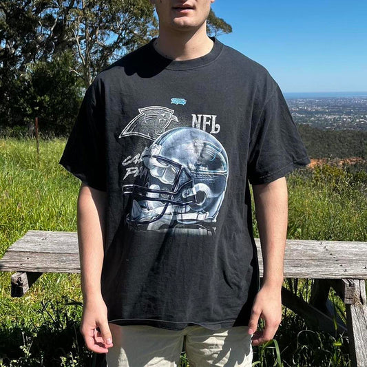 vintage Carolina Panthers NFL helmet graphic tee