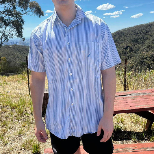 nautica short sleeved button-up shirt