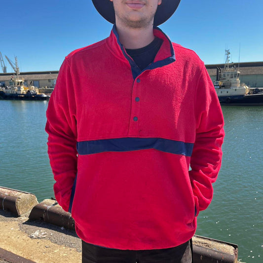 starter fleece 1/4 button up jumper