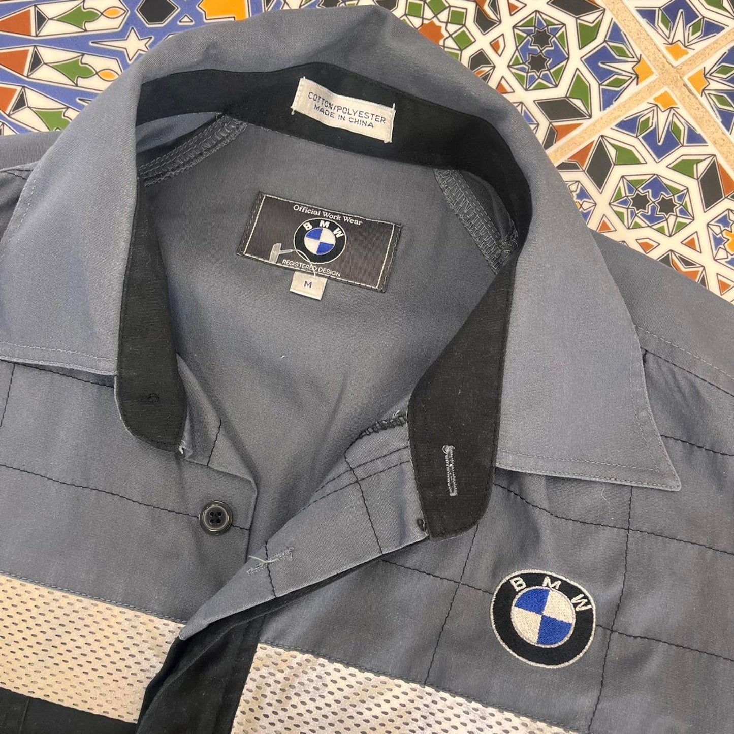 BMW short sleeved button up workshop shirt