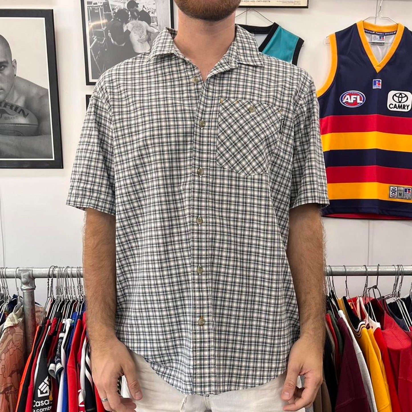 timberland short sleeved button up shirt