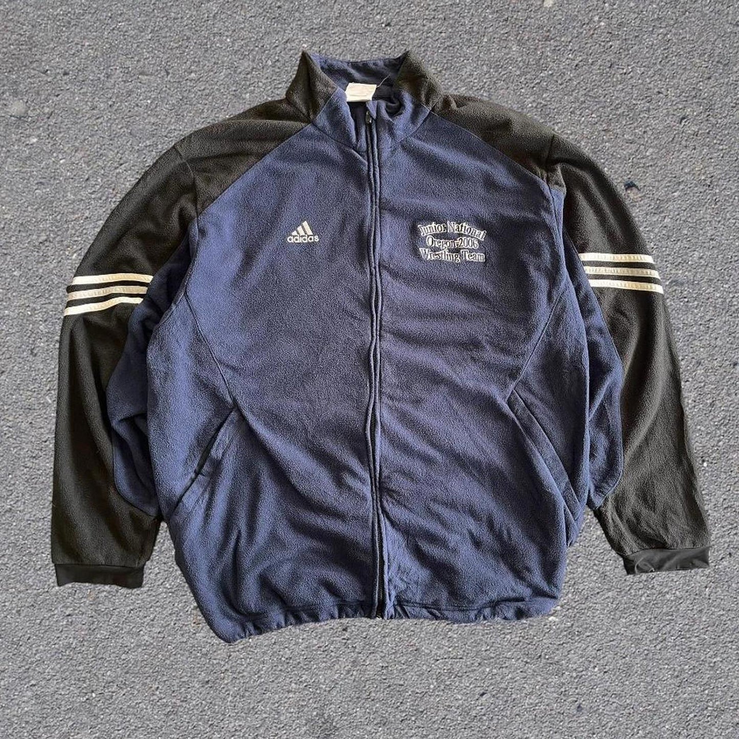 Adidas wrestling fleece sweater jacket