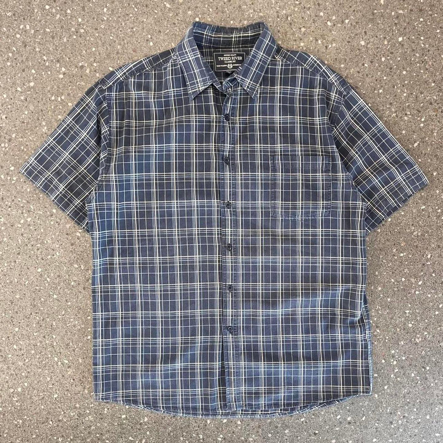 tweed river short sleeved button up shirt