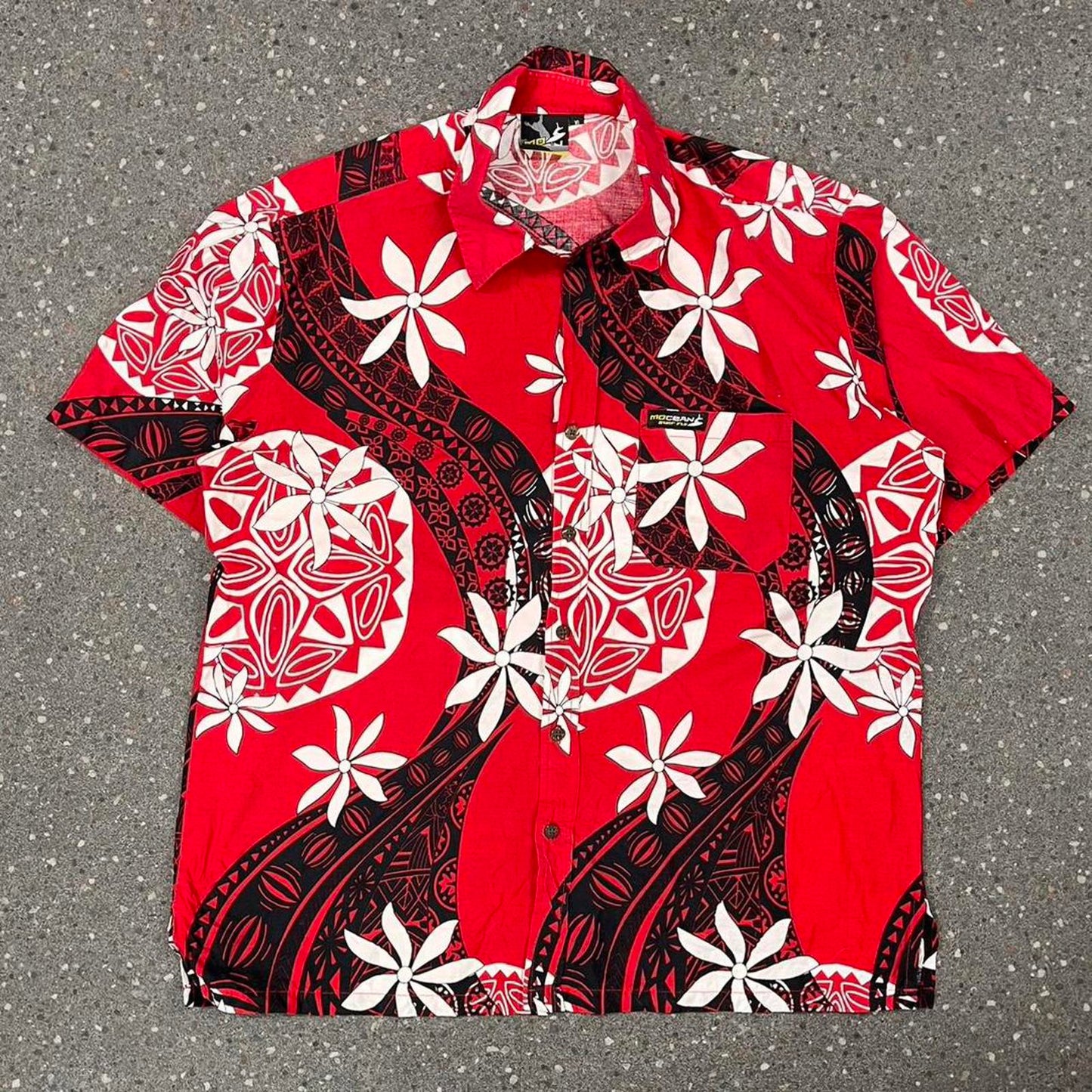 moceam surf short sleeved button up shirt