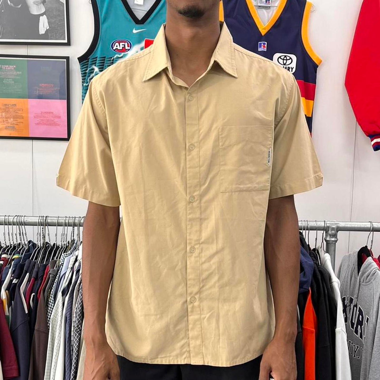 billabong short sleeved button up shirt