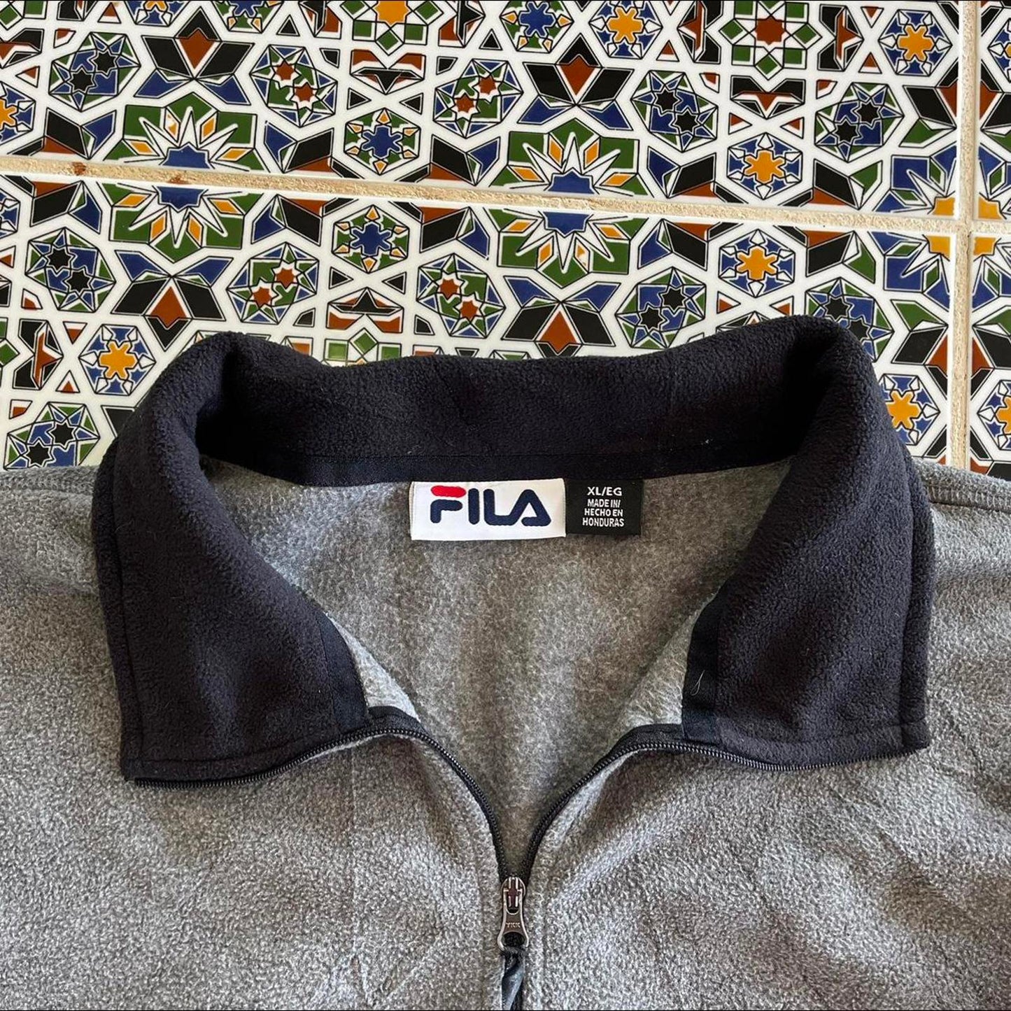 vintage fila 1/4 zip fleece sweatshirt