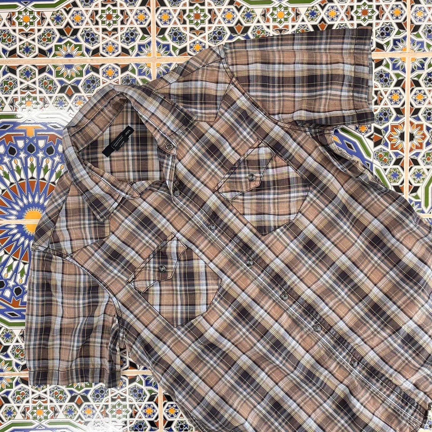 calvin klein jeans short sleeved button up shirt