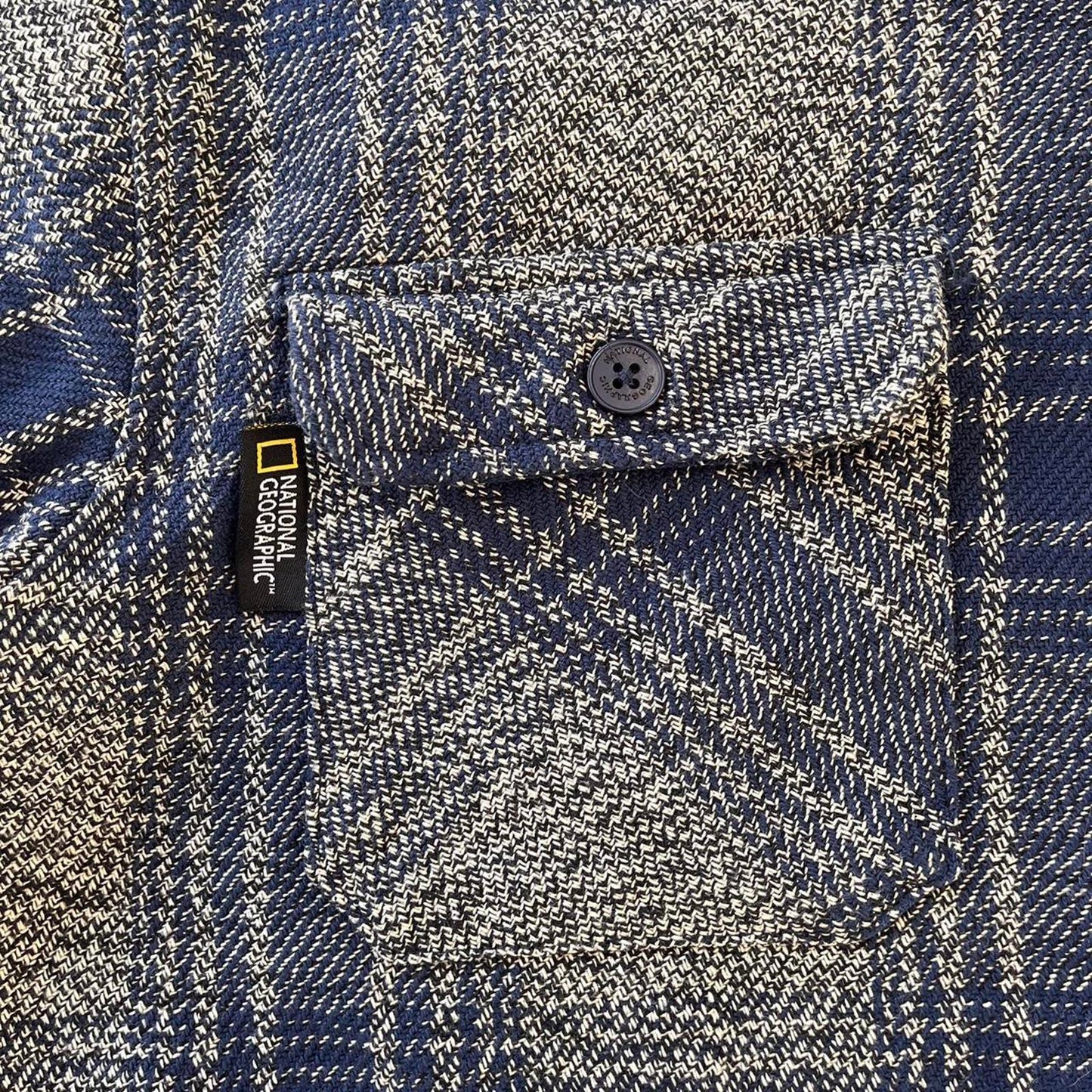 national geographic button up flannel shirt
