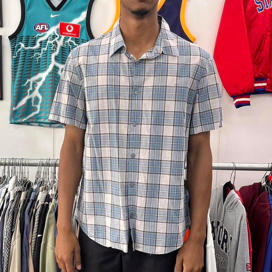 calvin klein short sleeved button up shirt