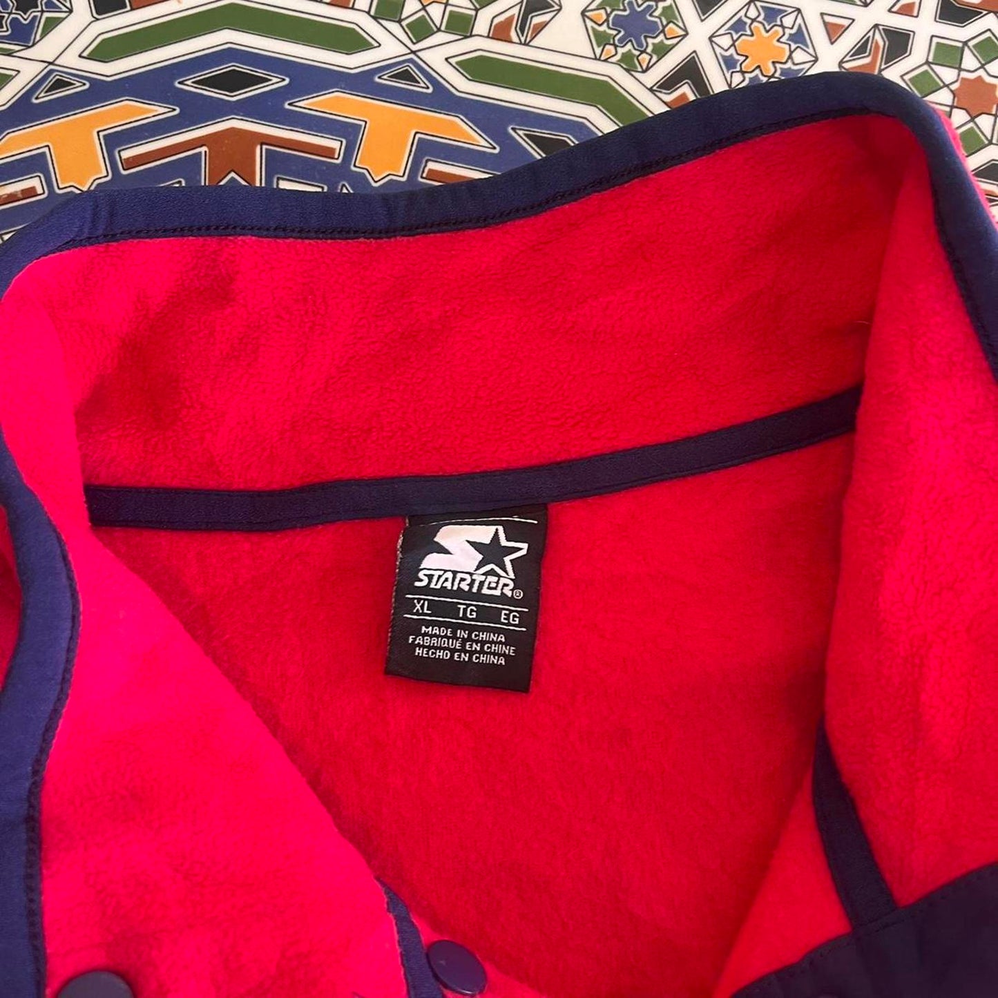 starter fleece 1/4 button up jumper