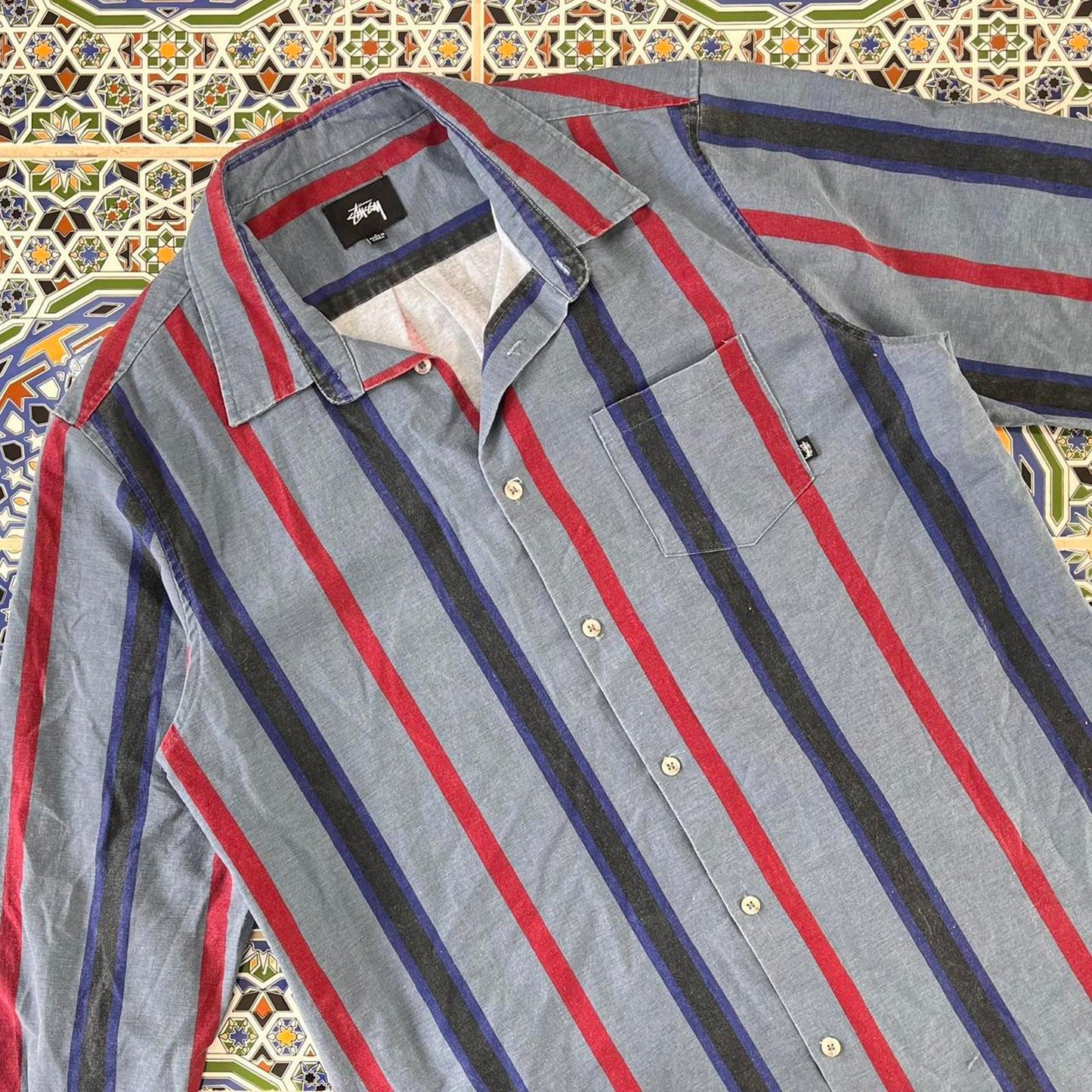 stussy button up shirt
