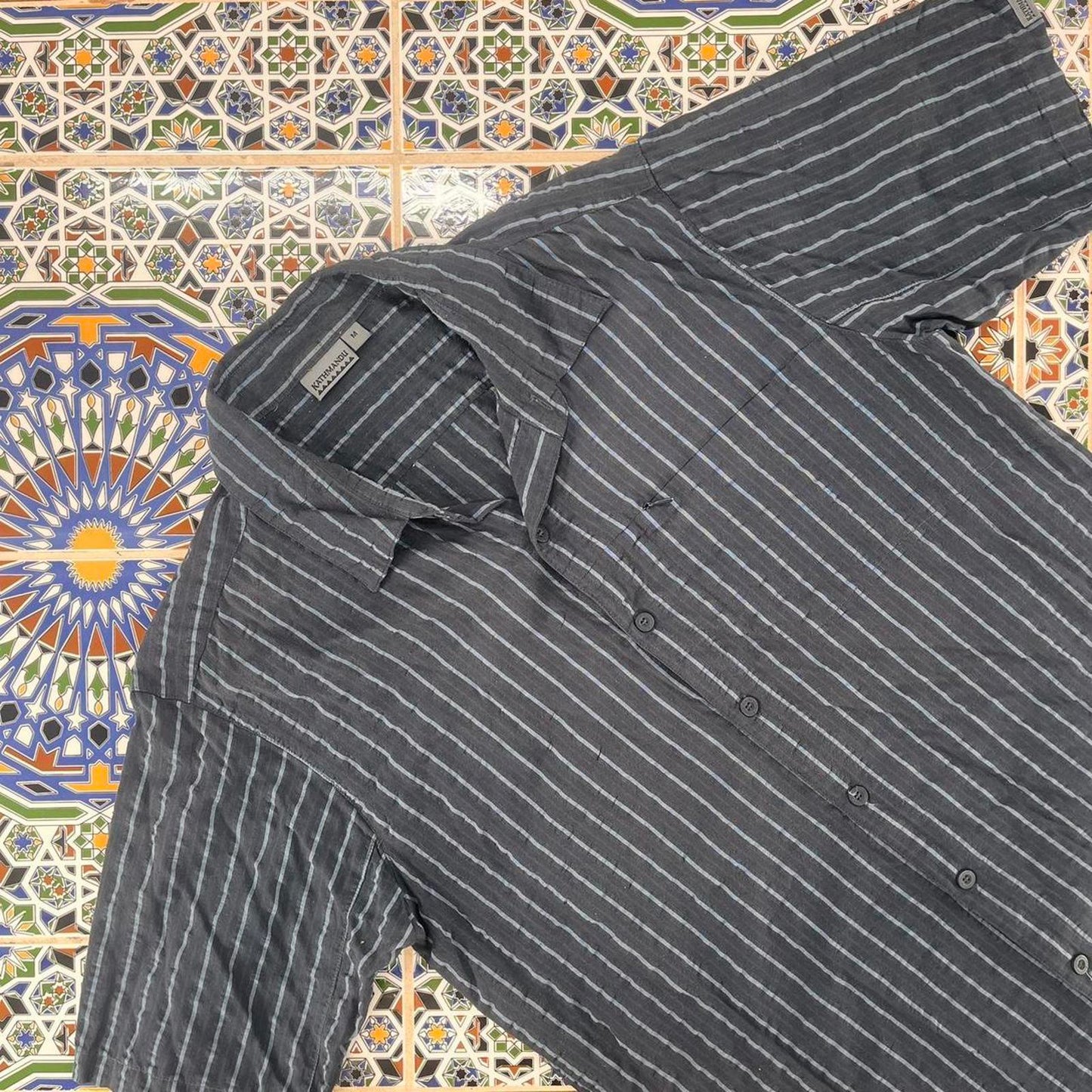 kathmandu short sleeved button up shirt