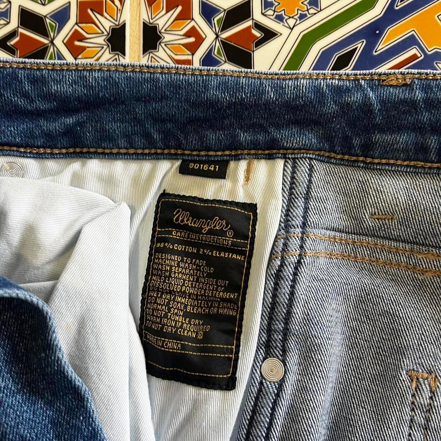 wrangler straight cut denim jeans