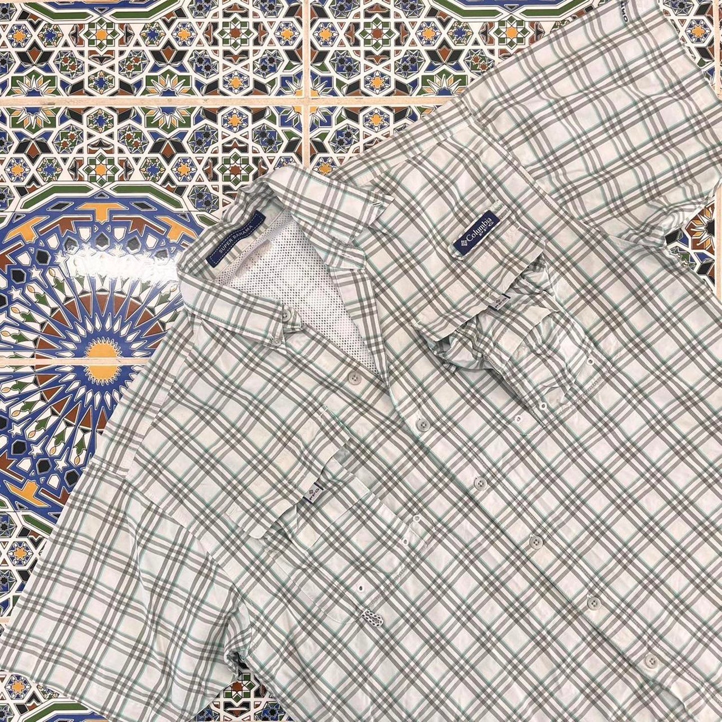 columbia short sleeved button up shirt
