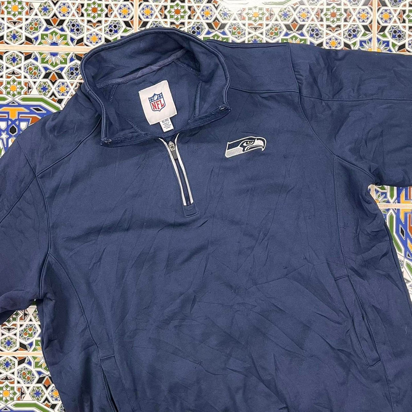 seattle seahawks quarter zip jumper