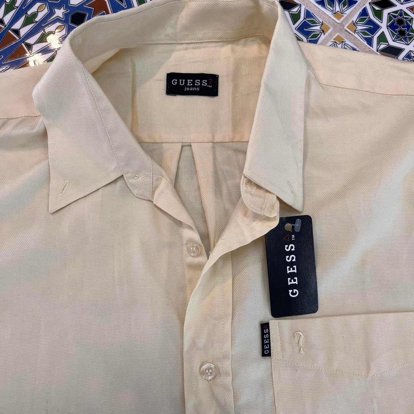 guess short sleeved button up shirt