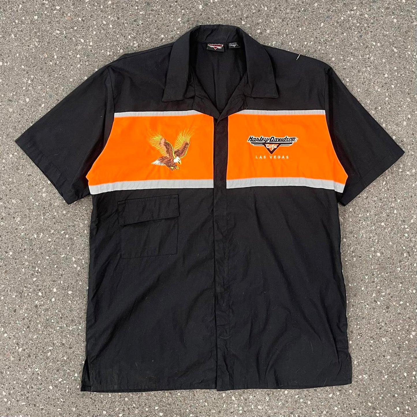 Harley davidson short sleeved button up shirt
