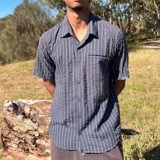 kathmandu short sleeved button up shirt