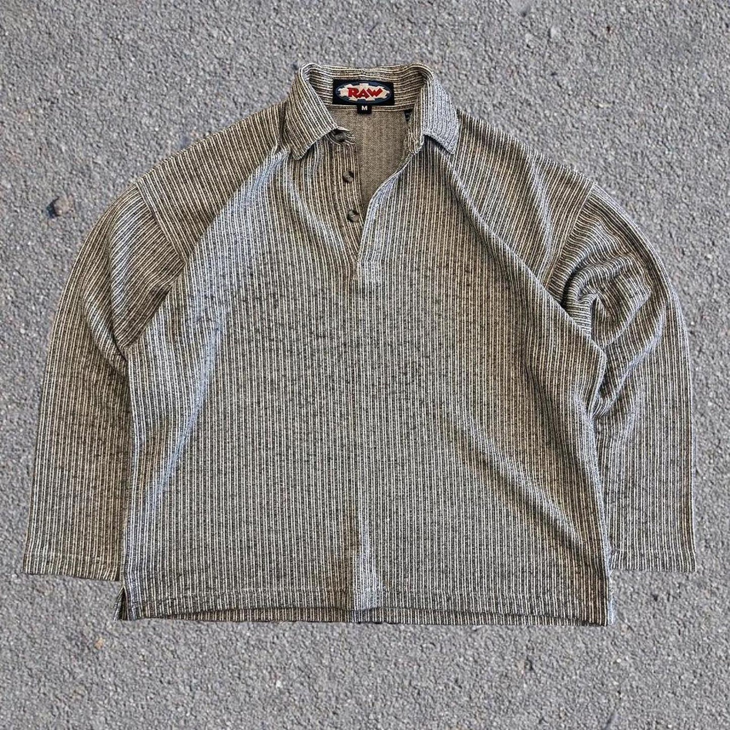 Raw long sleeve polo