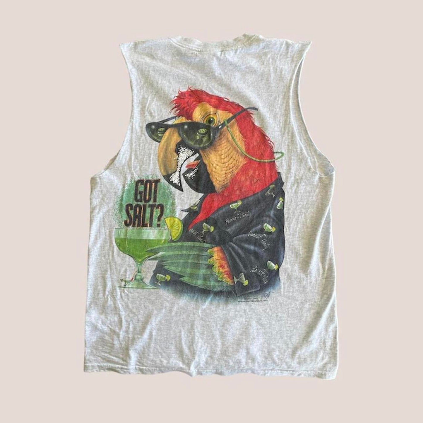 “Got salt? Party parrot” Caribbean soul tank top