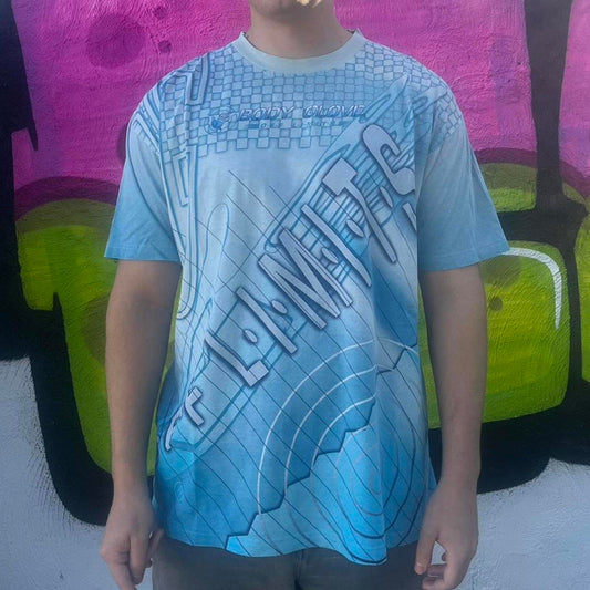 Vintage body glove “off limits” all over print surf tee
