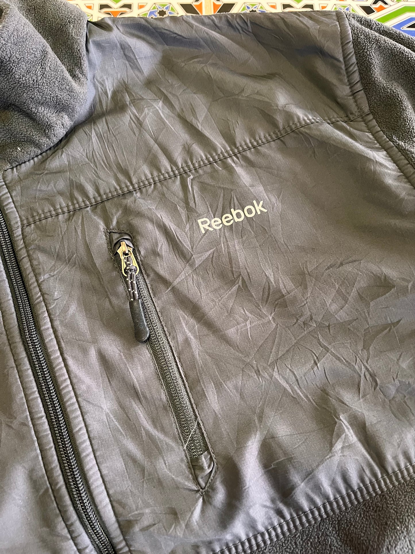 L Reebok fleece sweater jacket