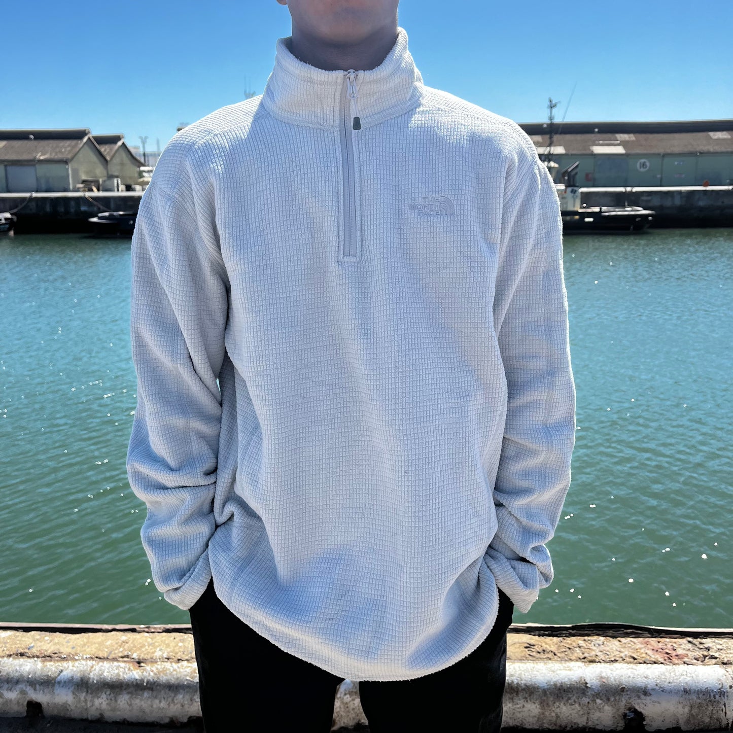 L the north face fleece 1/4 zip