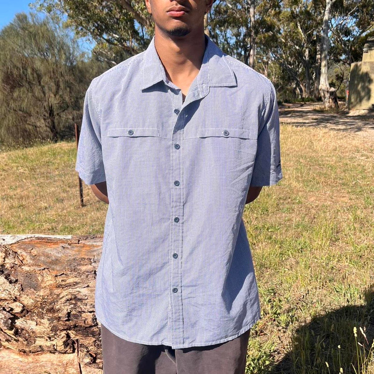 kathmandu short sleeved button up shirt