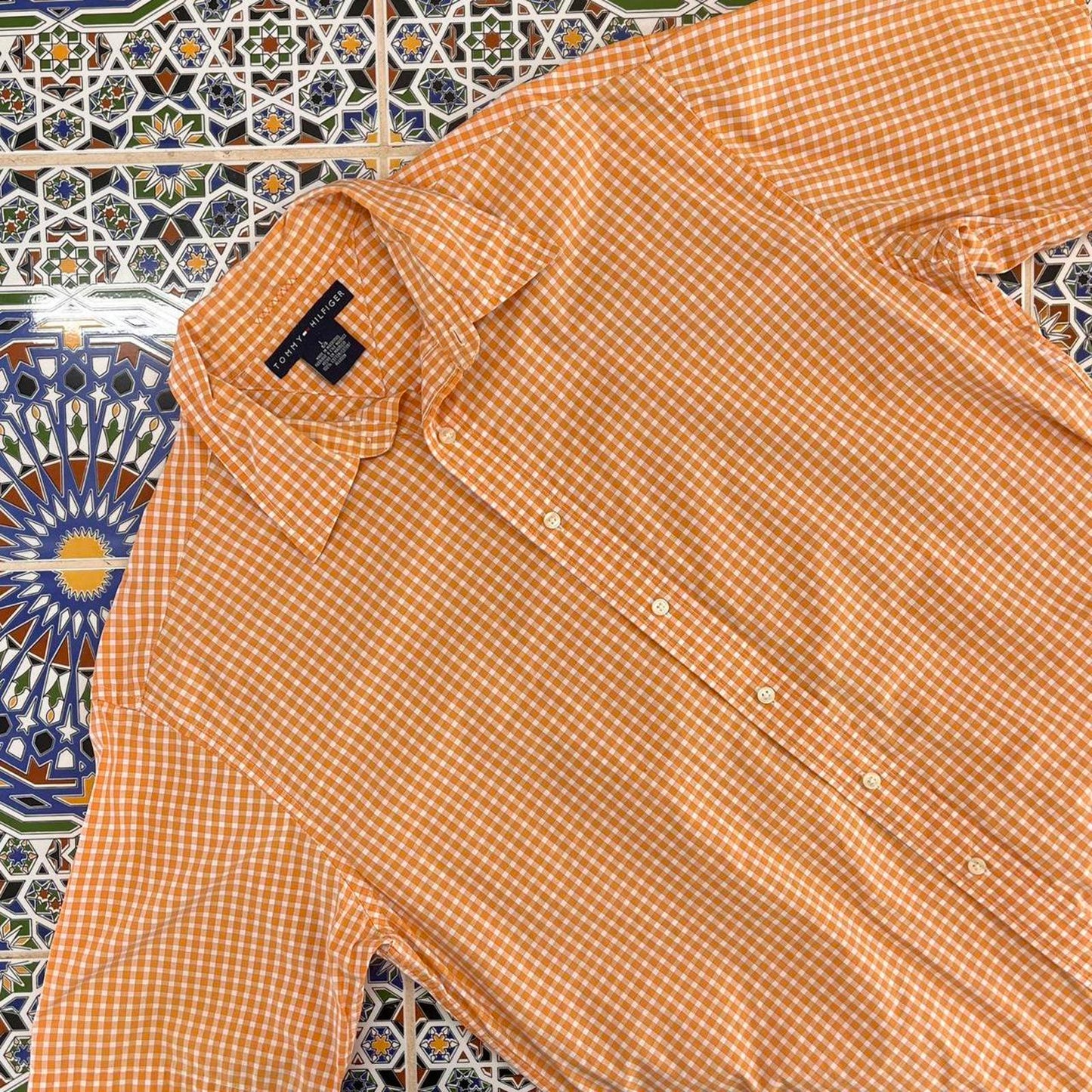 tommy hilfiger short sleeved button up shirt