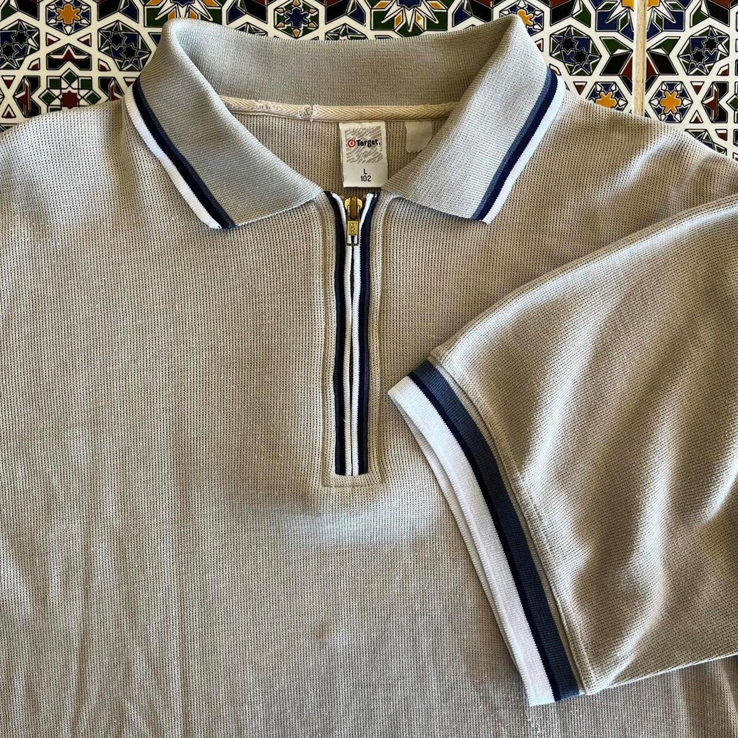 vintage target 1/4 zip up polo