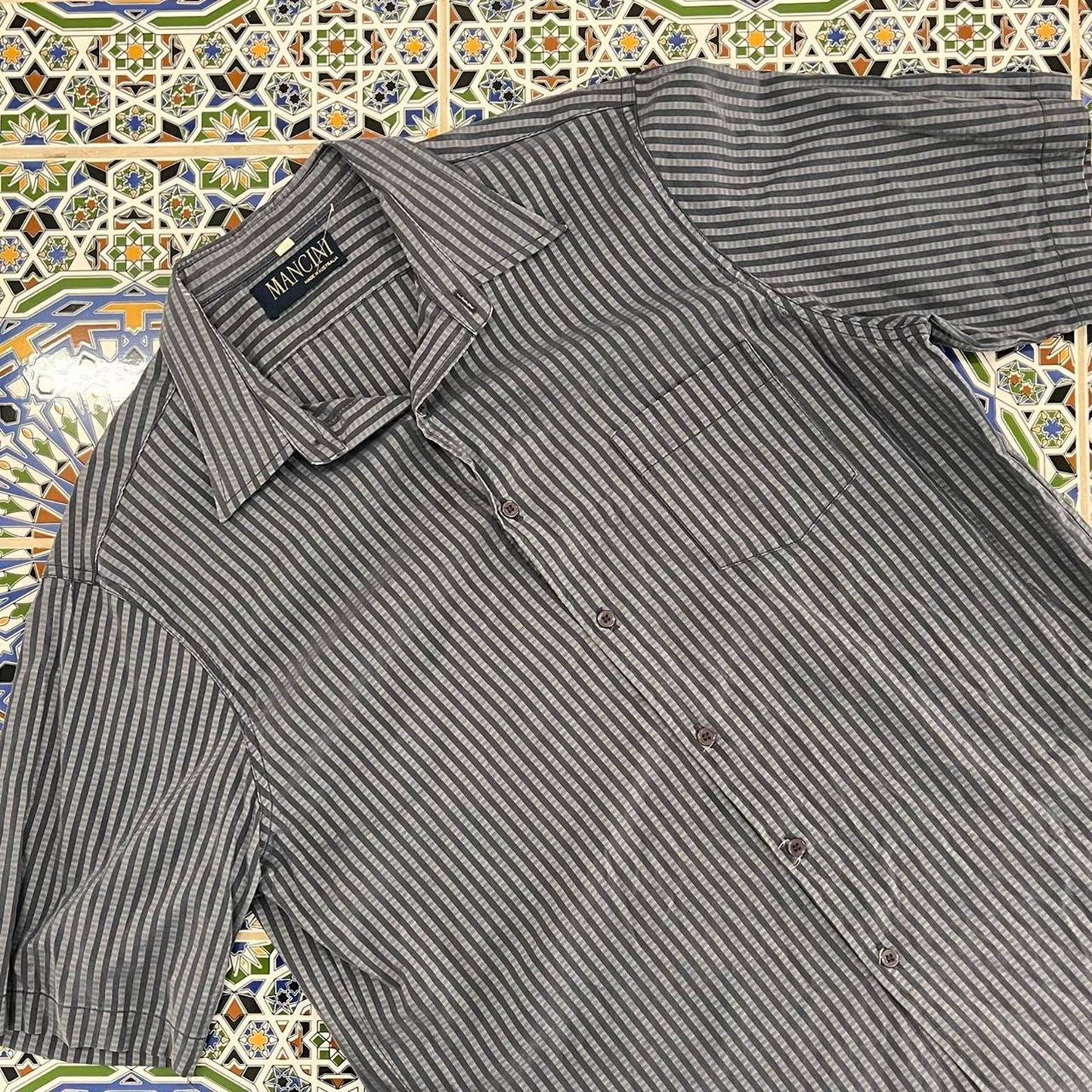 mancini short sleeved button up shirt