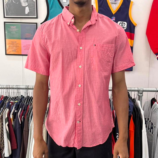 tommy hilfiger short sleeved button up shirt