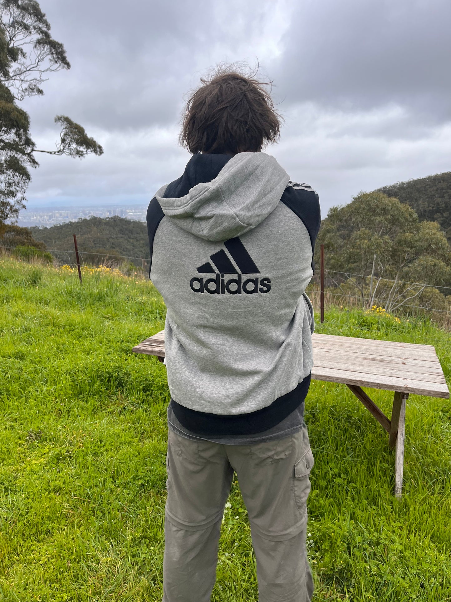 XL adidas bomber jacket hoodie