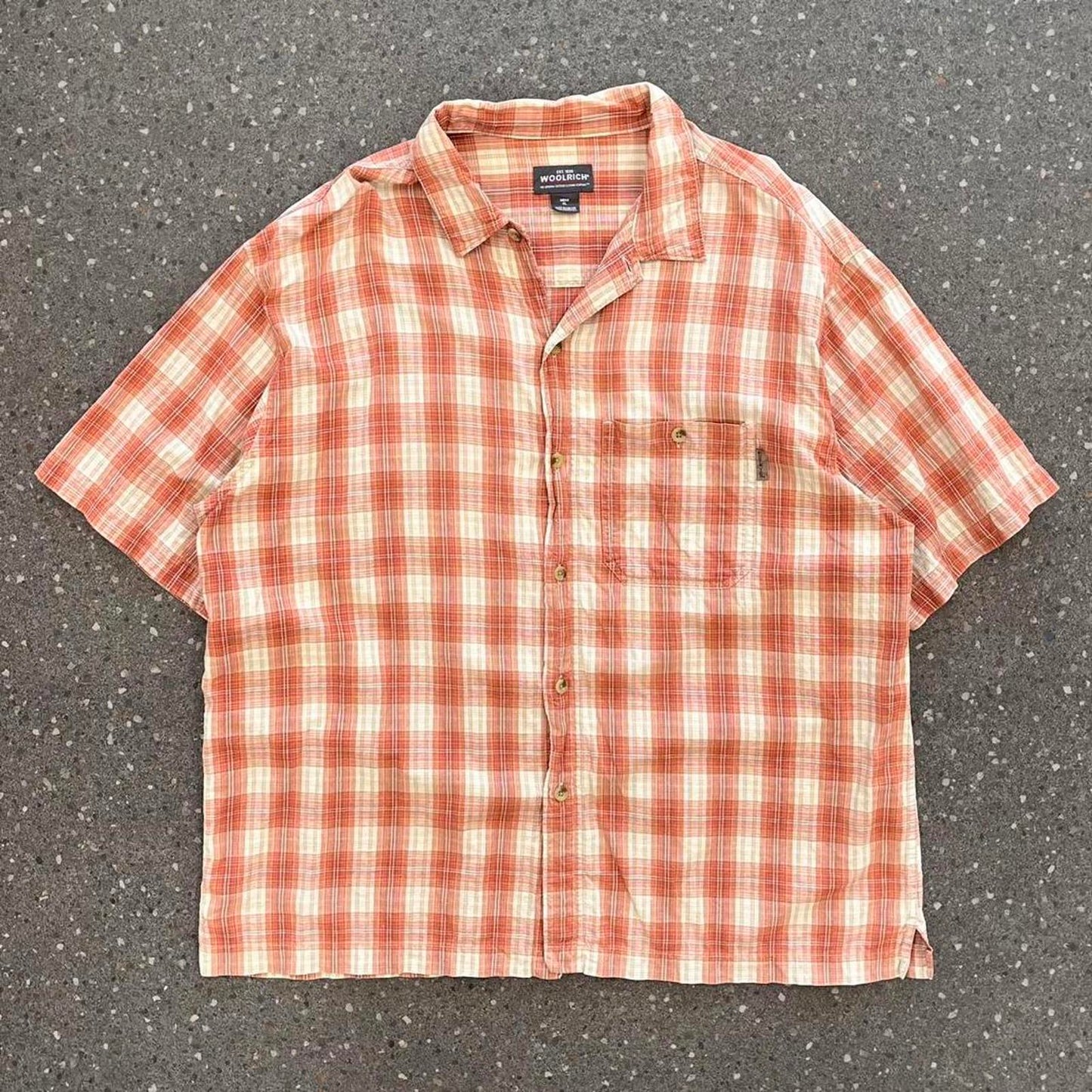 woolrich short sleeved button up shirt