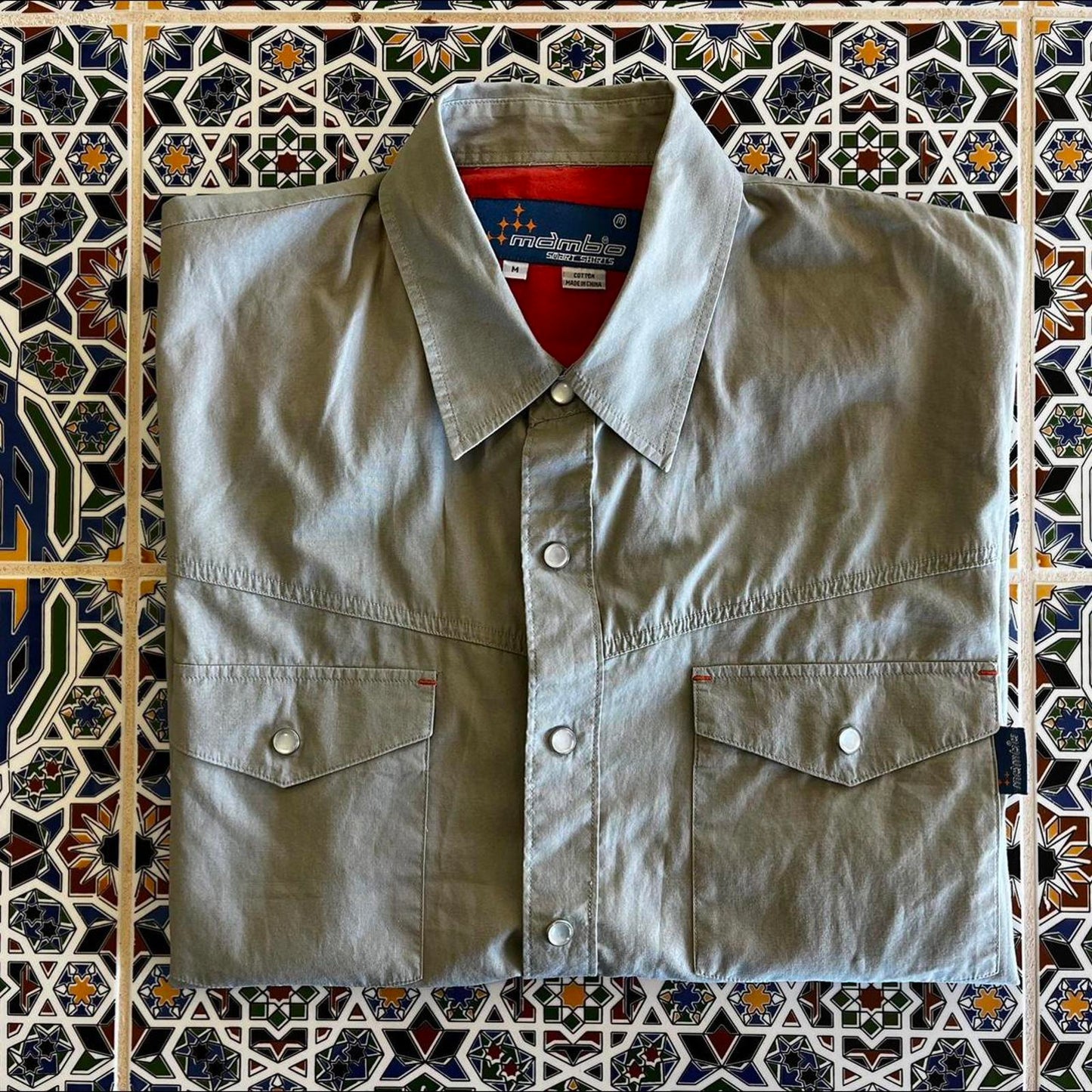 vintage mambo short sleeved button-up shirt