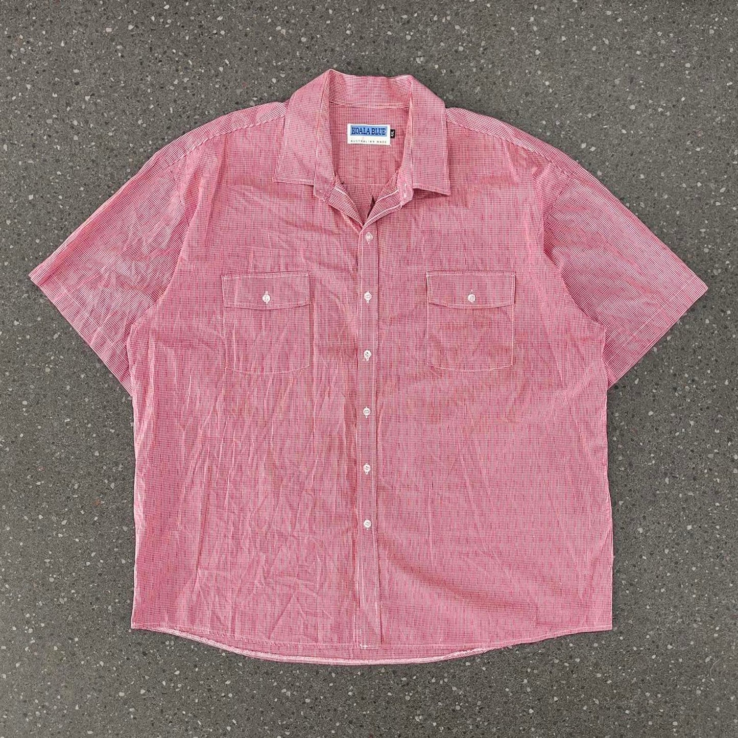koala blue short sleeved button up shirt
