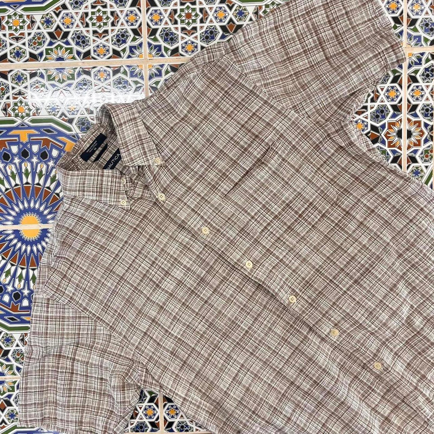 nautica short sleeved button up shirt