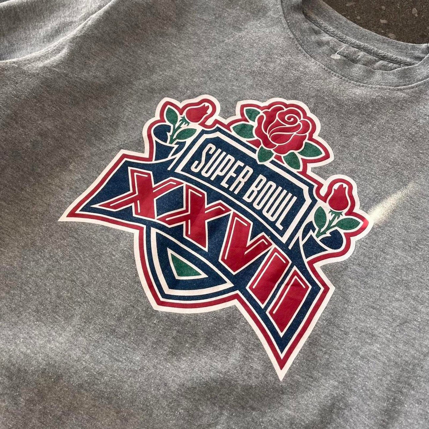 grey mitchell and ness super bowl 27 throwback sweathsirt