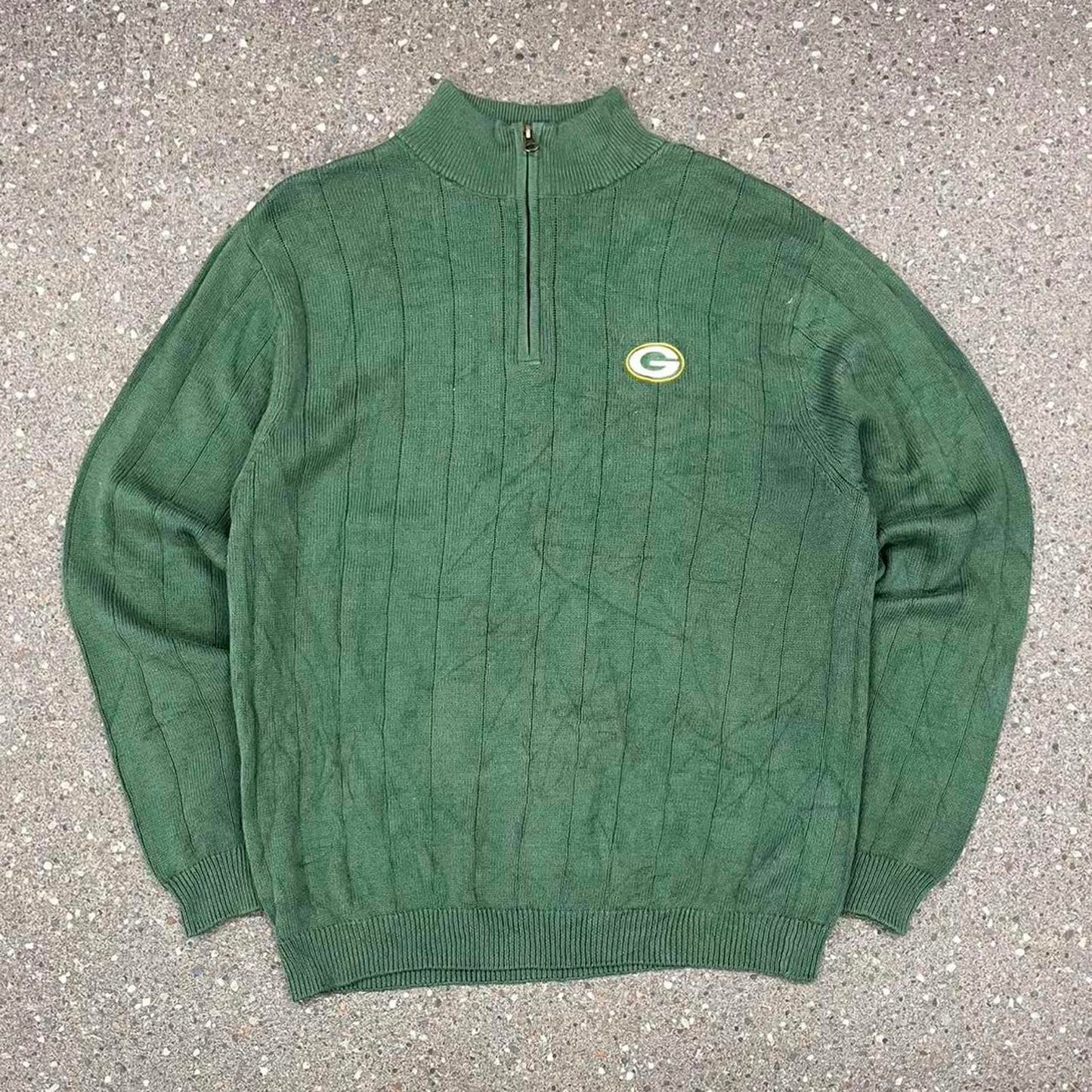 green bay packers cardigan quarter zip jumper