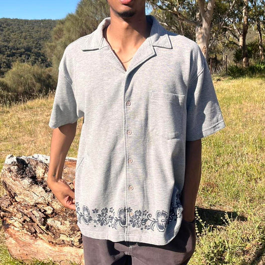 step essentials hawaiian short sleeved button up shirt