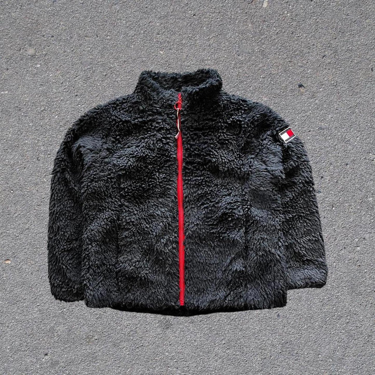 fluffy fleece tommy hilfiger sweater jacket