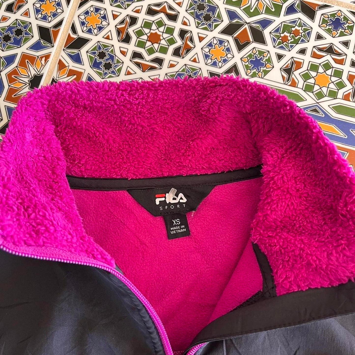 Women's fila fleece sweater jacket