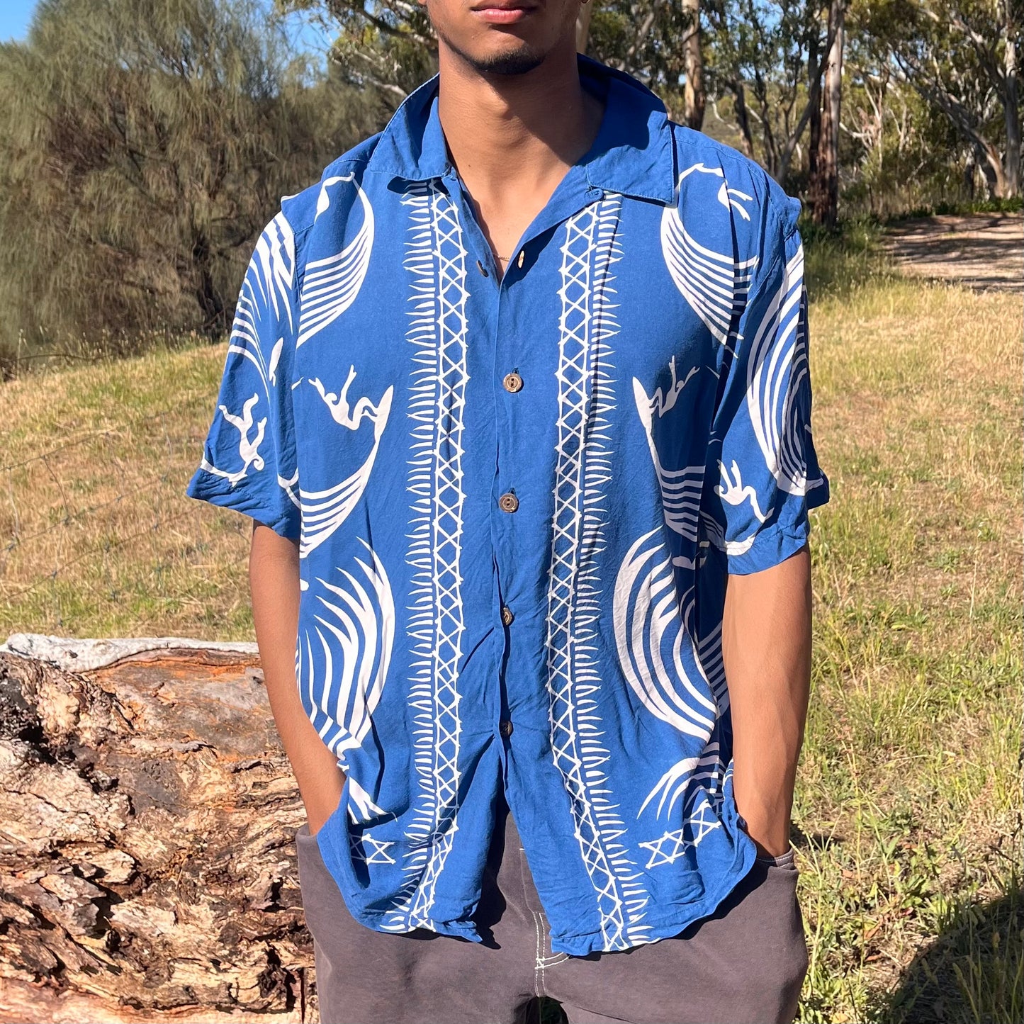 L Mambo short sleeved button up shirt