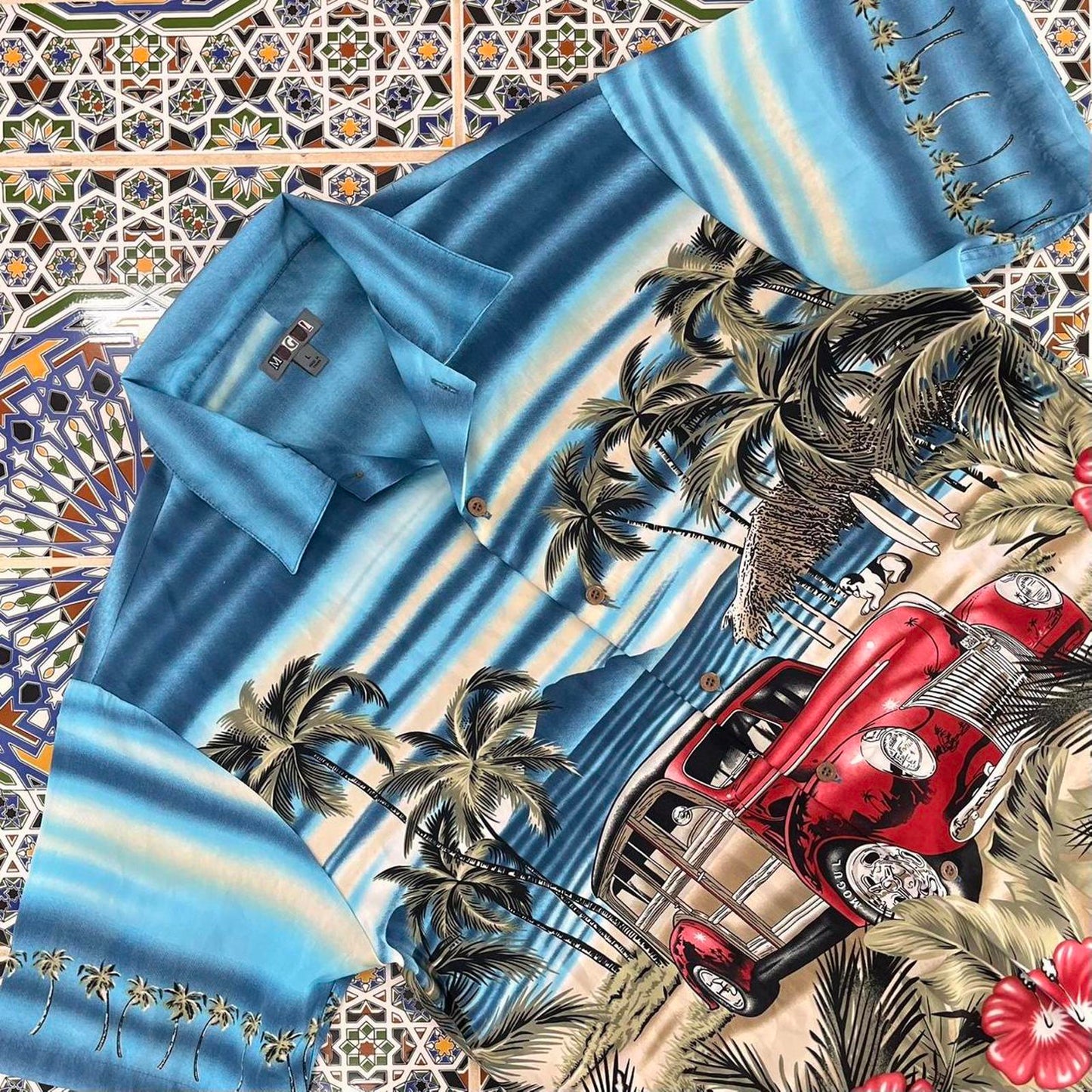 mogul short sleeved button up shirt