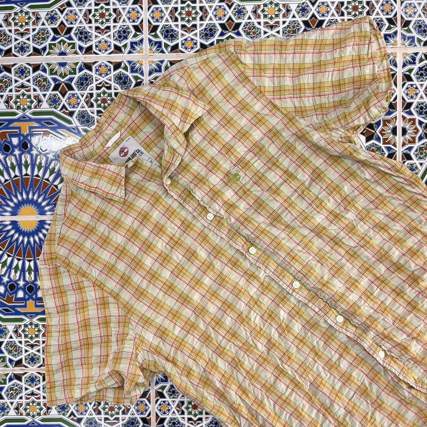 timberland short sleeved button up shirt
