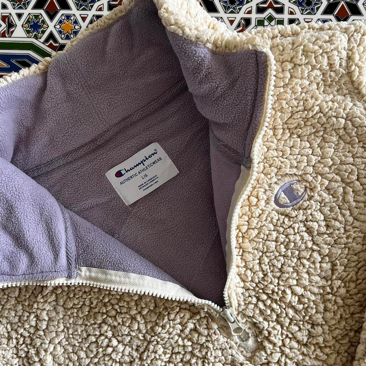 women's champion fleece 1/4 zip jumper