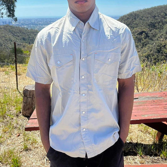 vintage mambo short sleeved button-up shirt