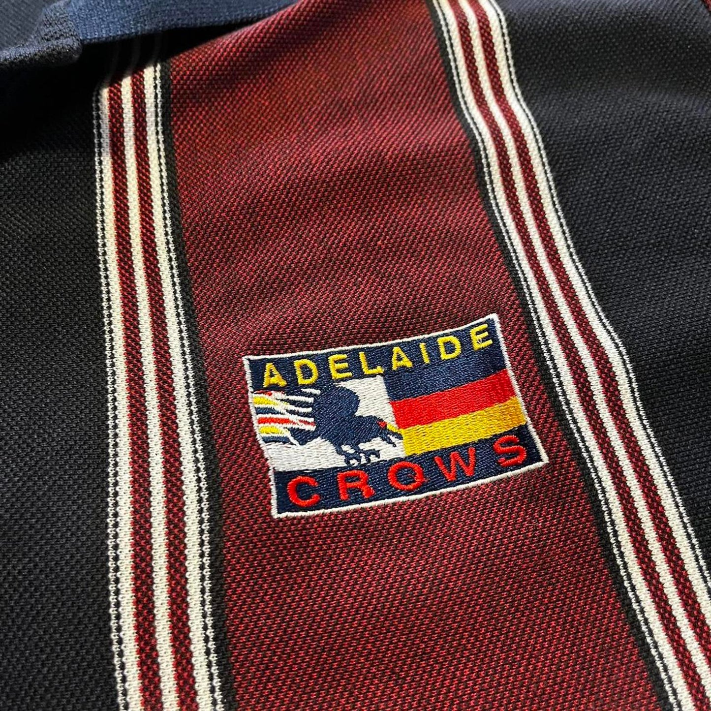 Vintage Adelaide crows stripped polo