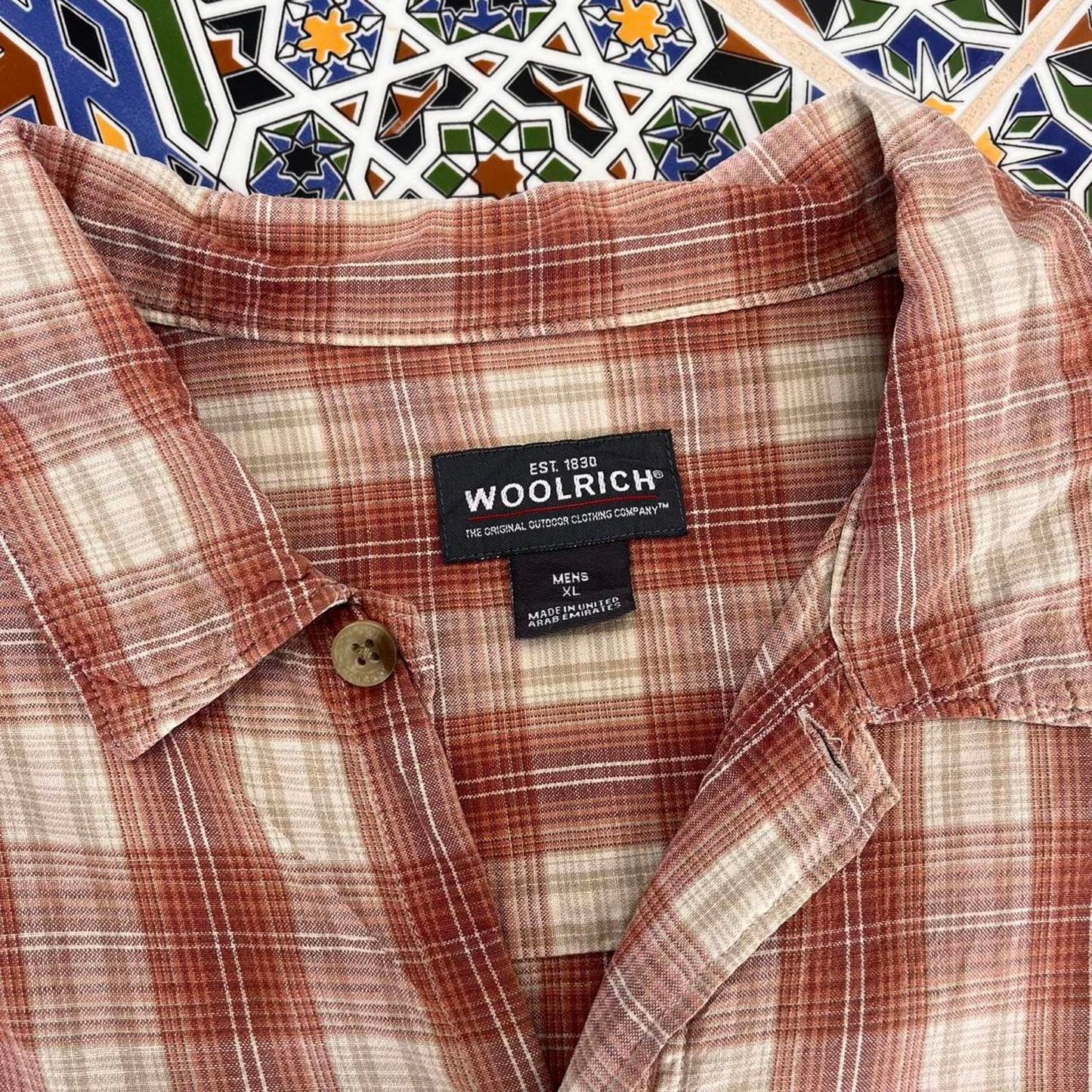 woolrich short sleeved button up shirt