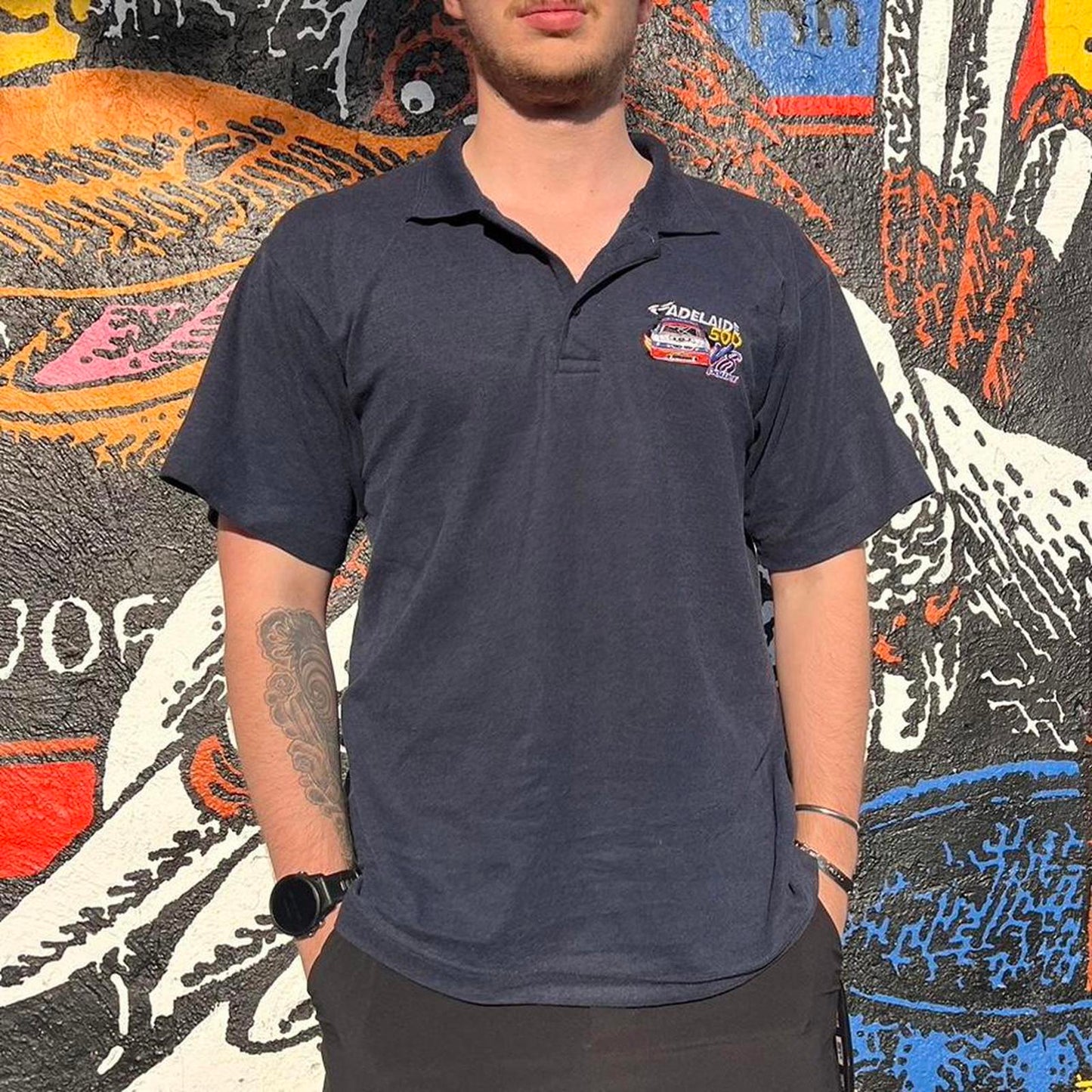 vintage adelaide 500 v8 super cars polo shirt